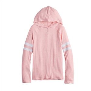 Peach Lightweight Hooded Henley